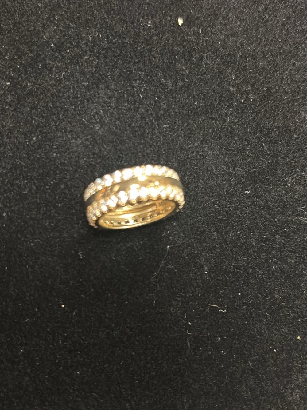 Diamonique Gold-Tone Multi-Row Crystal Ring